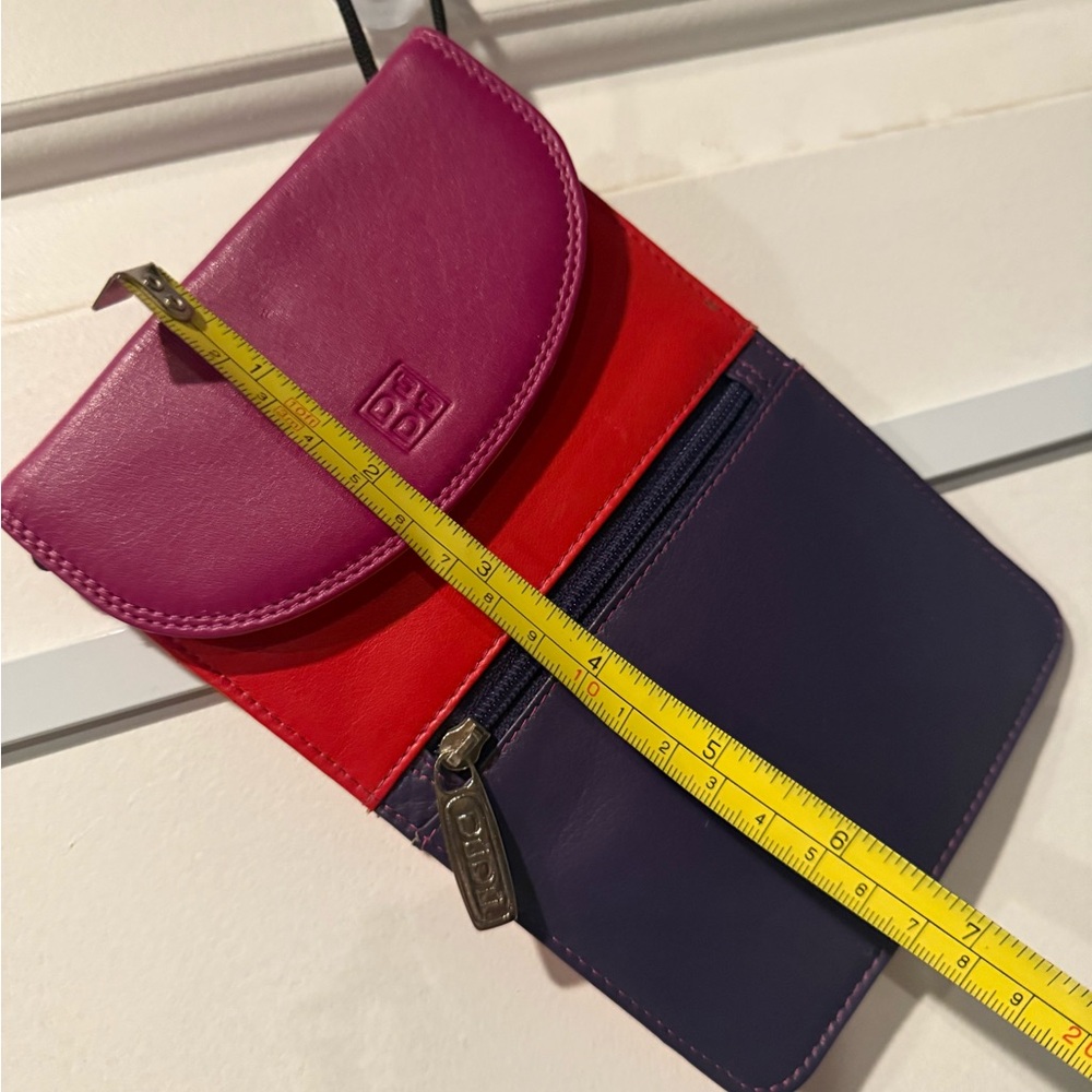 Dudu Italian leather small Purple and Red Crossbody Bag